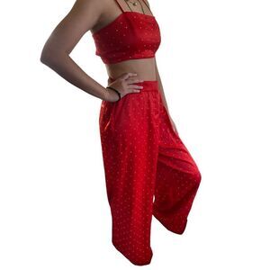 House Of Harlow NWT Crop Top + Baggy Pants Set Outfit Spacecore AvantGarde Red M